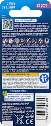 Baterija CR 2025, 3 V  Paradies