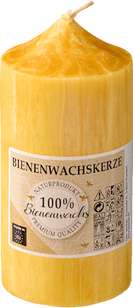 Kerze aus 100% Bienenwachs mit Struktur (12 cm) Steinhart KERZEN