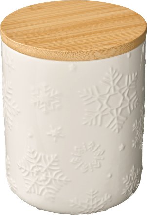 Porzellandose mit Holzdeckel Schneeflocke Dekorieren & Einrichten
