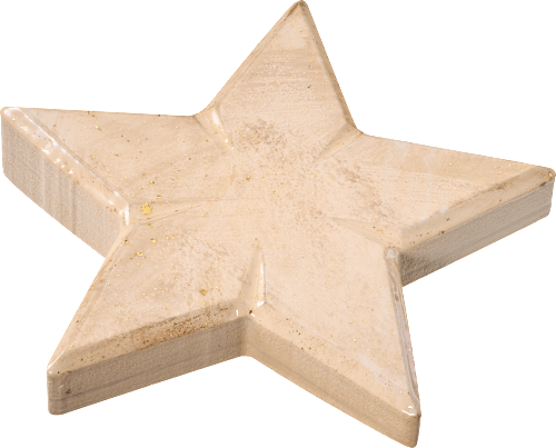 Holzstern, beschichtet, beige-gold BOLTZE