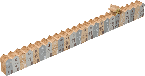 Adventscountdown Häuserreihe mit Stern Dekorieren & Einrichten