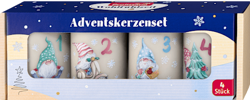 Adventné sviečky s motívmi škriatkov  Profissimo