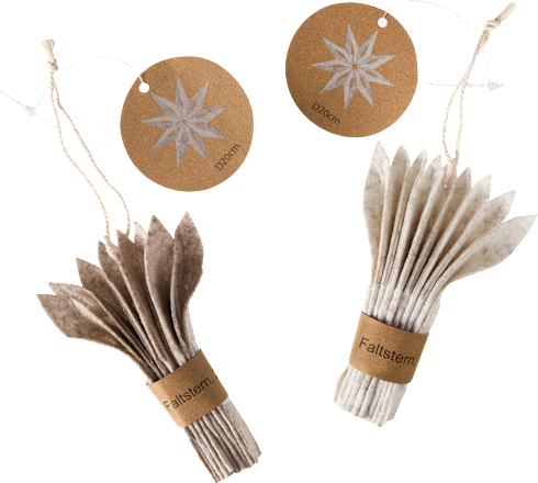 Filzstern mit Klettverschluss, faltbar, beige BOLTZE