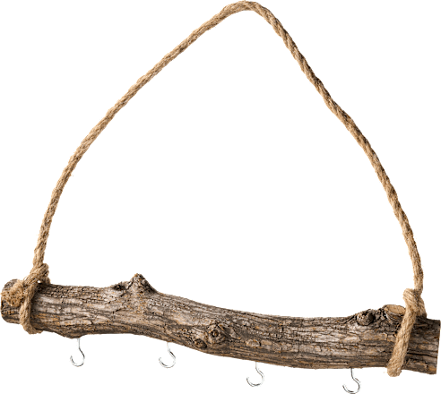 Holzast zum Aufhängen mit vier Haken (38 cm) Dekorieren & Einrichten