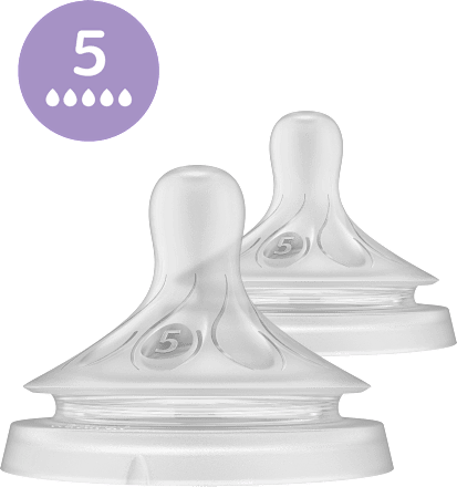 Cumeľ na fľašu Natural Response s prietokom č. 5 PHILIPS AVENT