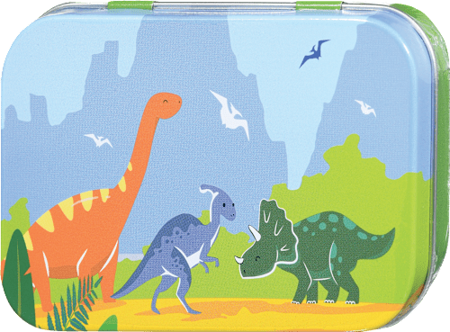 Aufbewahrungsdose Blech Dino/Einhorn sortiert Dontodent