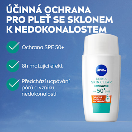 Derma Skin Clear denní UV Fluid SPF50+ NIVEA