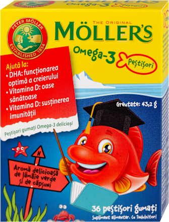 Omega3+vitamin D dodatak ishrani za decu - gumene bombone ukus jagoda, sadrži zaslađivače MÖLLER'S