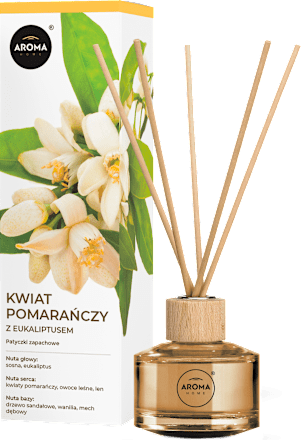 Patyczki zapachowe, kwiat pomarańczy z eukaliptusem AROMA HOME