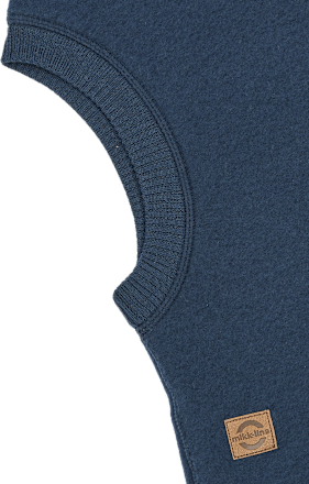Schlupfmütze mit Merinowolle, blau, Gr. 110/116 Mikk-Line