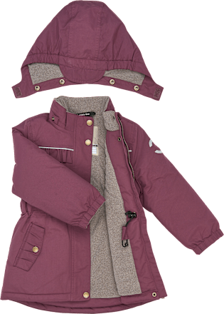 Winterjacke mit Rüschen-Details, lila, Gr. 122/128 Mikk-Line