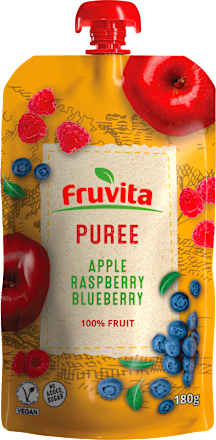 Voćni pire - jabuke, malina i borovnica Fruvita