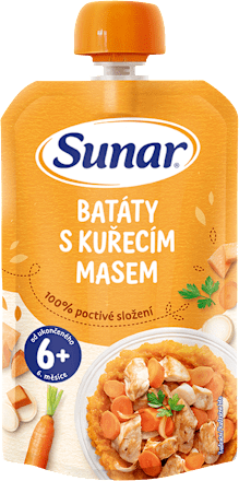 Príkrm batáty s kuracím mäsom 6m+ Sunar
