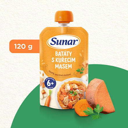 příkrm v sáčku Batáty s kuřecím masem Sunar
