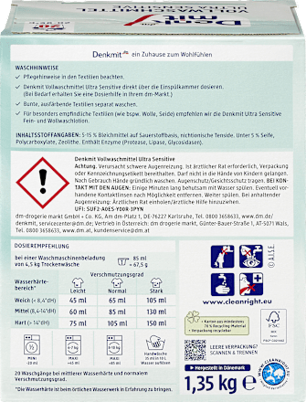 Detersivo in polvere per capi bianchi Ultra Sensitive Denkmit