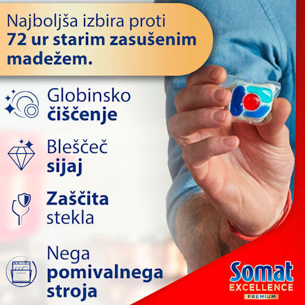 Kapsule za strojno pomivanje posode Excellence 5 v 1 Somat