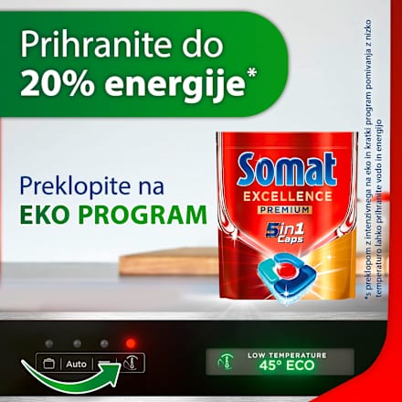 Kapsule za strojno pomivanje posode Excellence 5 v 1 Somat