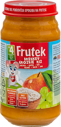 Voćna kašica od breskve, grožđa i riže,4+mj. Frutek