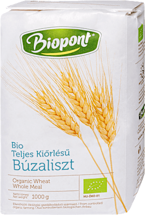 Bio teljes kiőrlésű búzaliszt Biopont