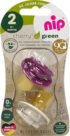 Schnuller cherry green lila/beige 6+ Monate Nip