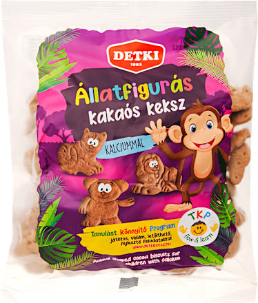 Állatfigurás háztartási keksz, kakaós Detki
