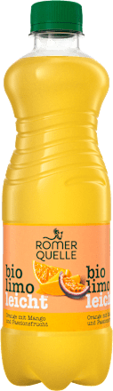 Erfrischungsgetränk Orange mit Mango & Passionsfrucht Bio Limo Leicht Römerquelle