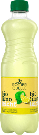 Erfrischungsgetränk Zitrone mit Limetten- und Minzgeschmack Bio Limo Leicht Römerquelle