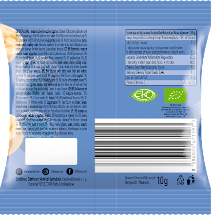 Liofilizowana przekąska borówka-banan-jogurt BIO, po 1. roku BONITAS ORGANIC