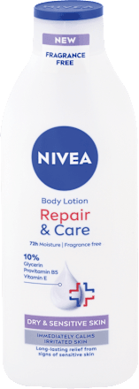 Telové mlieko na suchú a citlivú pokožku Repair & Care NIVEA