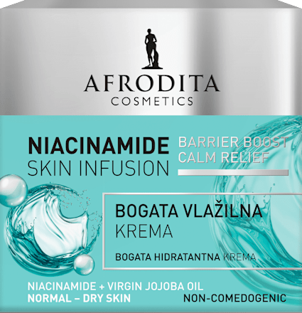 Bogata vlažilna krema Niacinamide Skin Infusion AFRODITA
