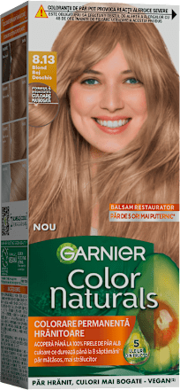 Vopsea de păr permanentă 8.13 Blond bej deschis GARNIER Color naturals