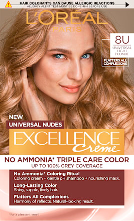 Vopsea de păr permanentă 8U light blonde L'ORÉAL PARiS EXCELLENCE Creme