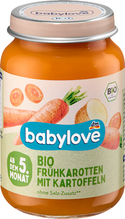 Био бебешка каша Ранни моркови с картофи, 5+м babylove