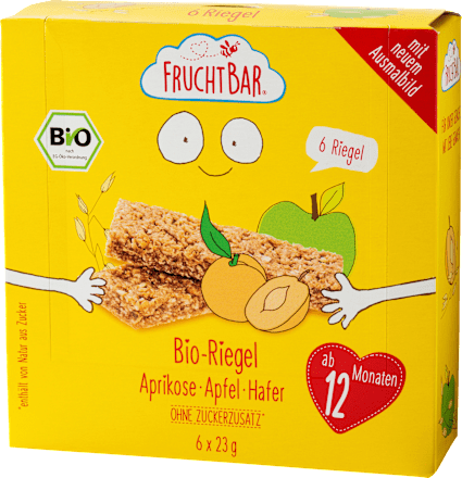 Fruchtriegel Bio Aprikose, Apfel und Hafer ab 12 Monaten FruchtBar