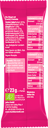 Fruchtriegel mit Getreide Himbeere, Banane, Dinkel (4x23 g), ab 12 Monaten  FruchtBar