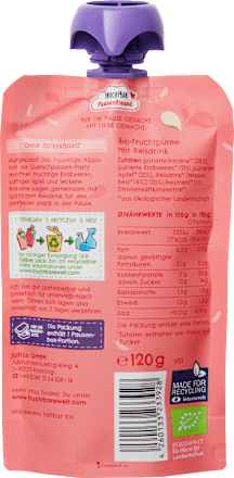 Quetschie Bio Pausenfreund Erdbeere, Banane, Apfel und Reisdrink ab 3 Jahren FRUCHTBAR Pausenfreund