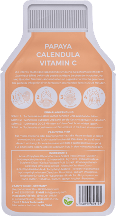Tuchmaske Papaya Calendula Vitamin Yeauty
