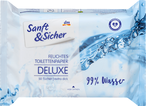 Hârtie igienică umedă 90% apă  Sanft&Sicher