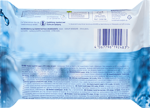 Feuchtes Toilettenpapier 99%Wasser Sanft&Sicher