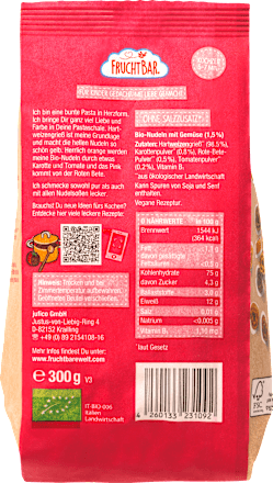 Nudeln, Pasta Herznudeln, Karotte, Rote Bete, ab 1 Jahr  FruchtBar