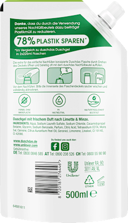 Duschgel Limette & Minze Nachfüllpack duschdas