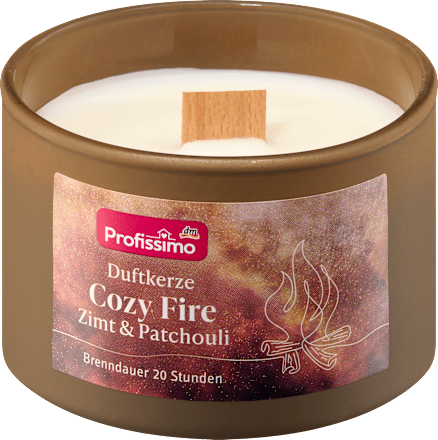 Duftkerze im Glas Holzdocht Cozy Fire Profissimo