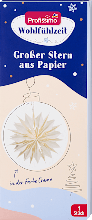 Stern aus Papier, groß, creme (50 cm) Profissimo