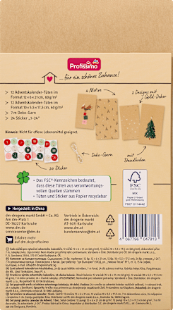 Adventskalender Tüten-Set Profissimo