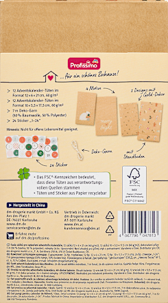 Adventskalender Tüten-Set Profissimo