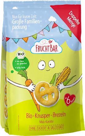 Babysnack Knusper-Brezeln Mais & Karotte, ab 6 Monaten, Familienpackung FruchtBar