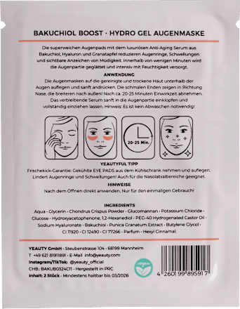 Augenpads Bakuchiol Boost (1 Paar) Yeauty