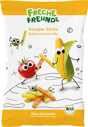Kindersnack Knusper-Sticks Bunter Gemüse-Mix Freche Freunde