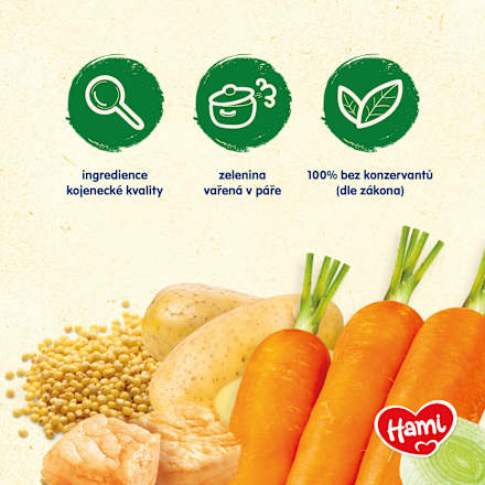 příkrm Zeleninový vývar s telecím a kroupami Hami