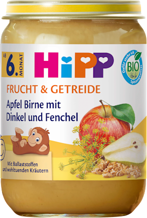 Frucht & Getreide Apfel Birne mit Dinkel und Fenchel ab dem 6. Monat HiPP